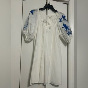 H&M white/blue dress